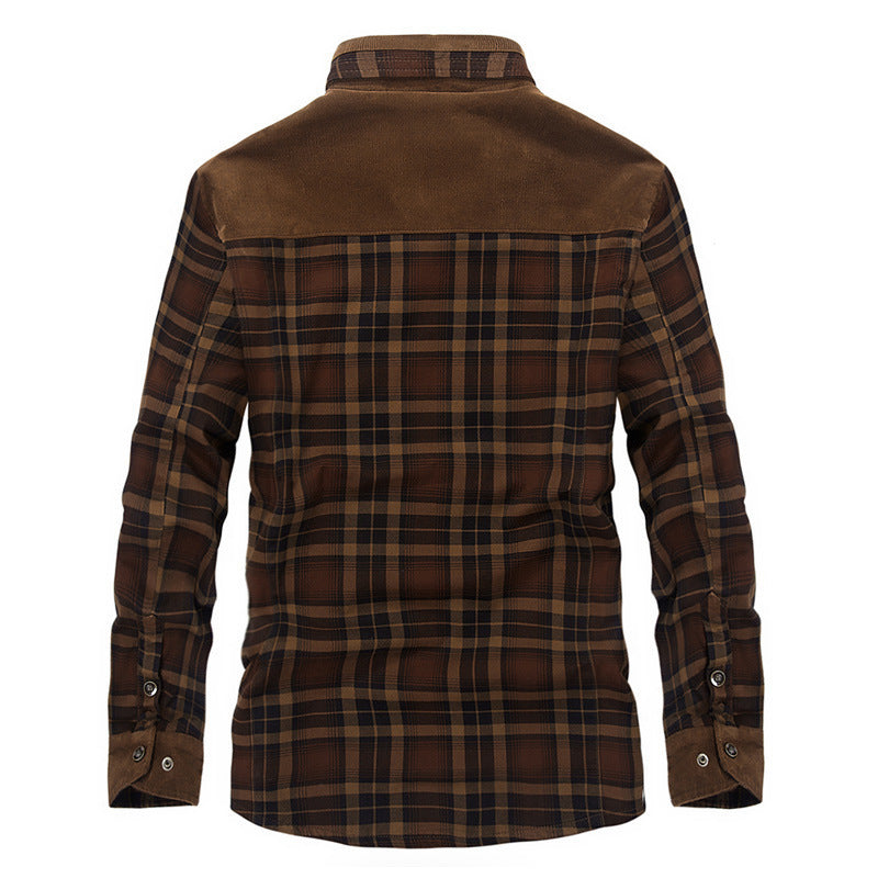 Winter Jacket Men Thicken Warm Fleece Jackets Coats Pure Cotton Plaid Jacket Military Clothes Leather Jacket 96.92