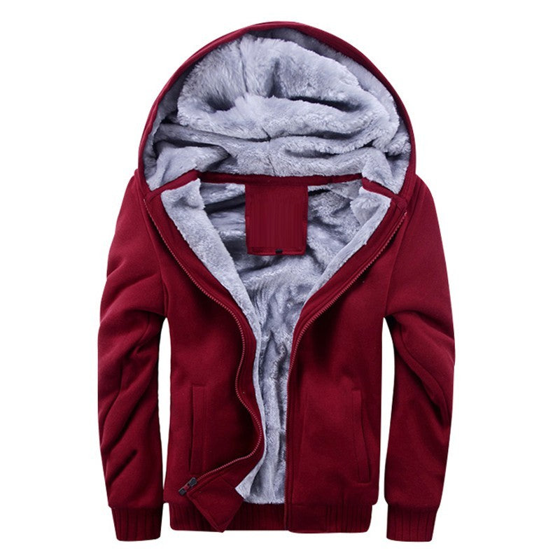 Plus Fleece Sweater Men S Casual Sport Fleece Hooded Jackets  Leather Jacket  