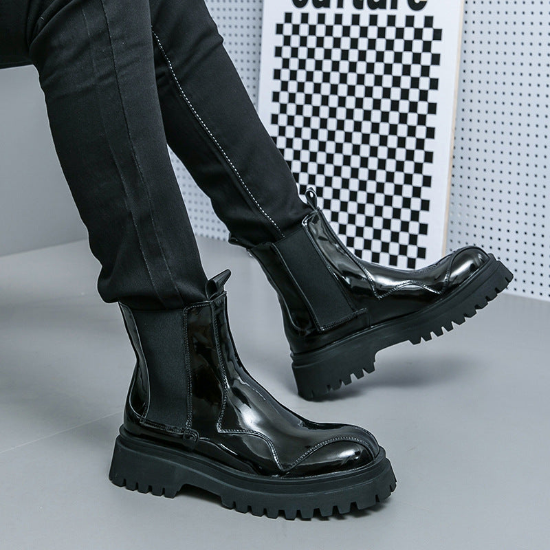 British Glossy Ankle Boots For Men  Footwear 75.51 