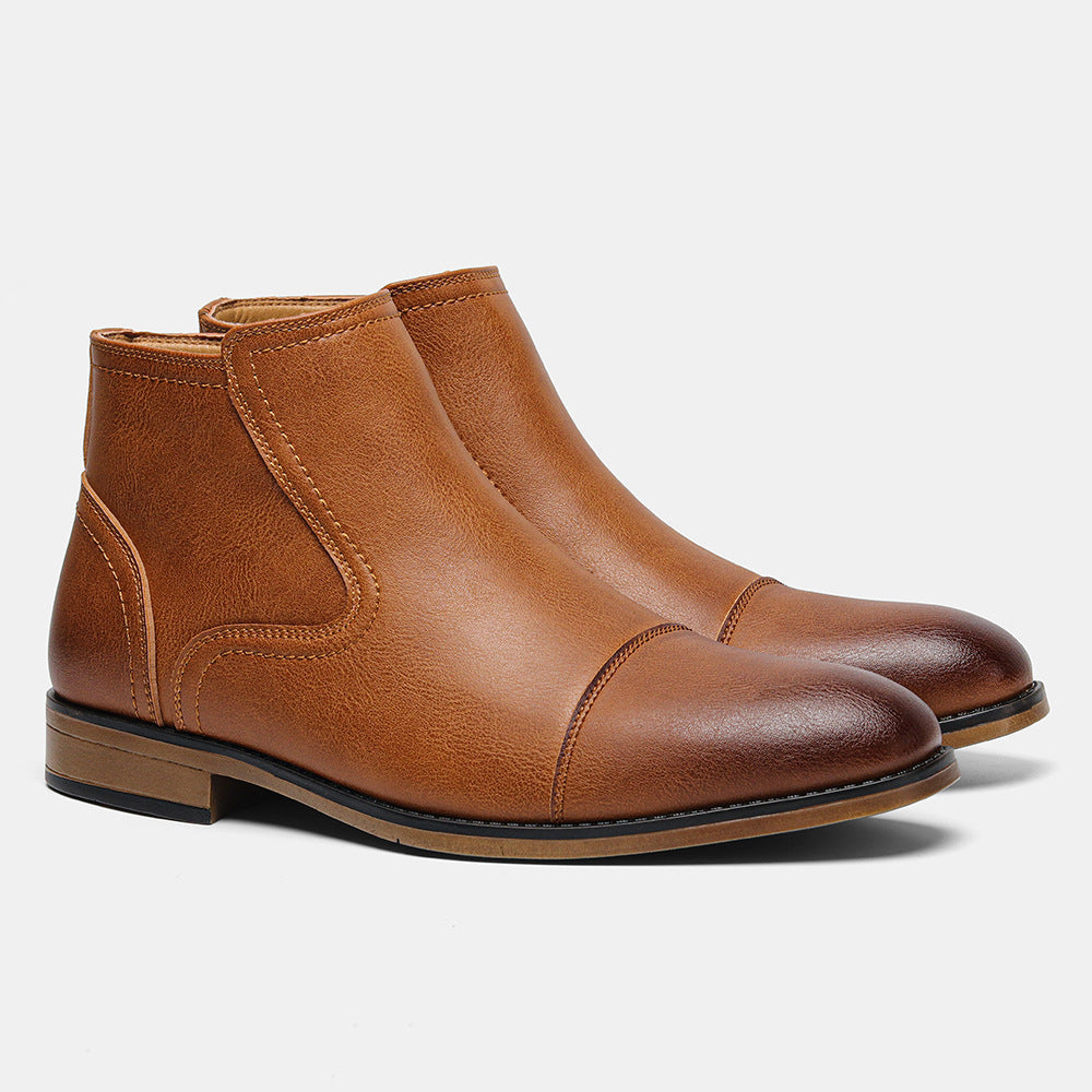 Plus Size Men's Chelsea Boots Inside Zipper Leather Boots  Footwear  