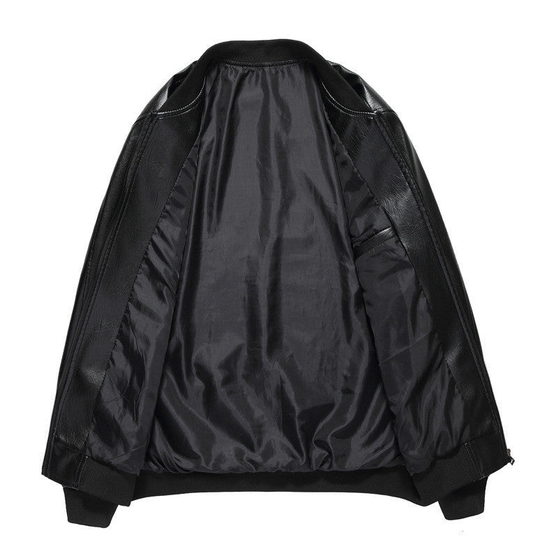 Men's Leather Jackets Spring And Autumn Plus Cashmere Men's Loose  Leather Jacket 78.00 