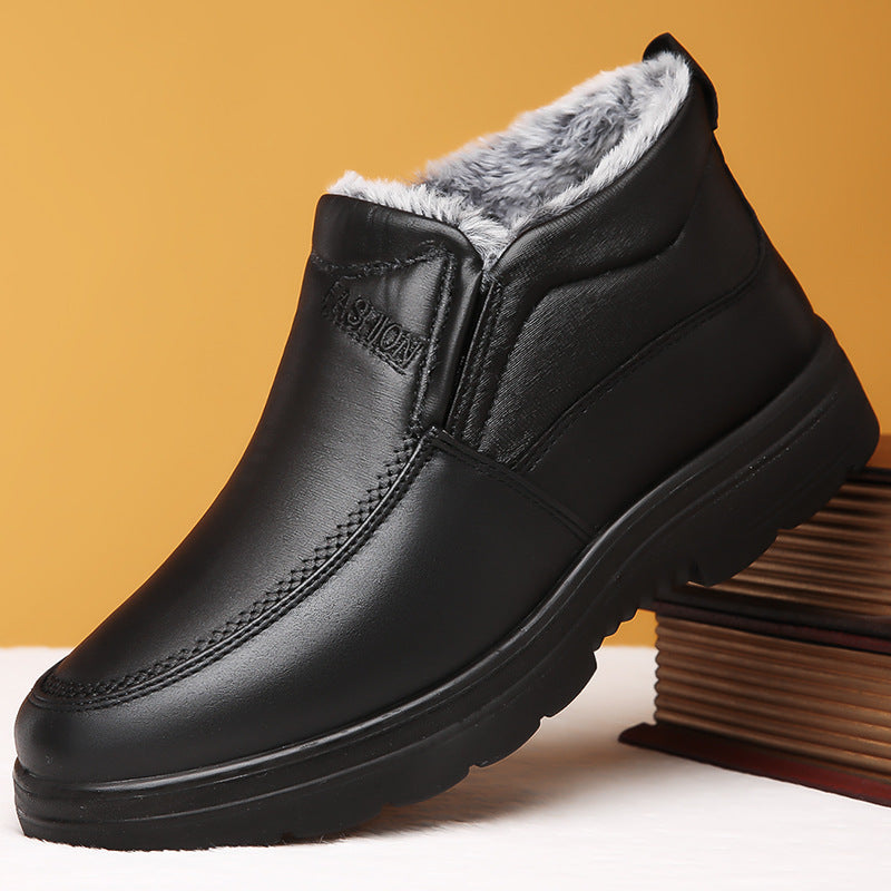 Winter Middle-aged And Elderly Thickened Non-slip Waterproof Fleece-lined Cotton Shoes  Footwear 56.00 