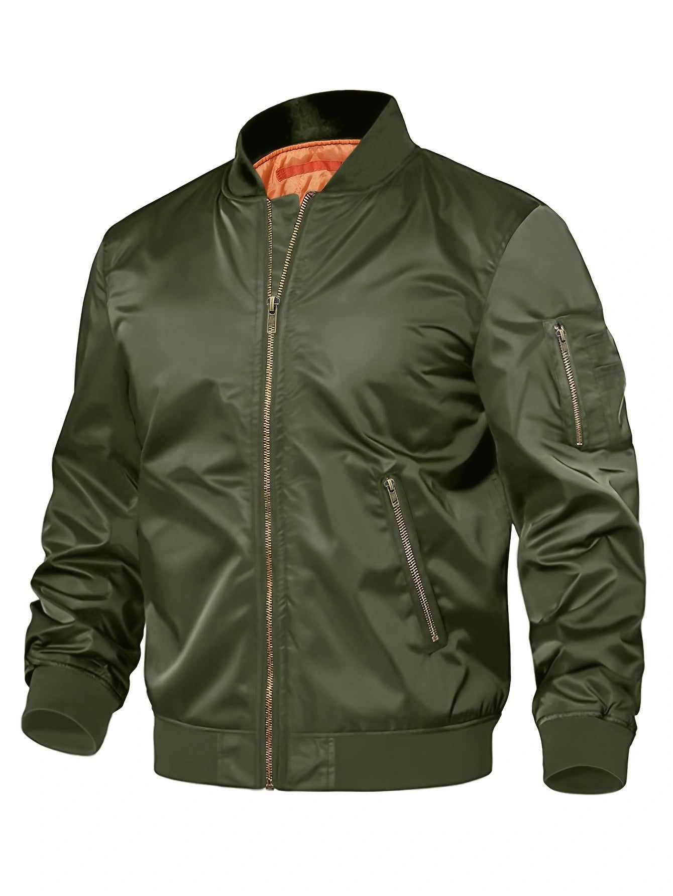Mens Jacket New Spring Autumn Male Baseball Jackets Pilot Men Outwear Coat Zipper Men's Uniform  Leather Jacket 73.49 Army-Green-XXXL