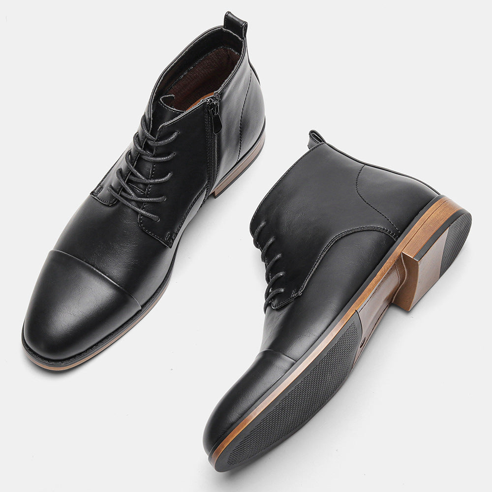Plus Size Men's Chelsea Boots Inside Zipper Leather Boots  Footwear  
