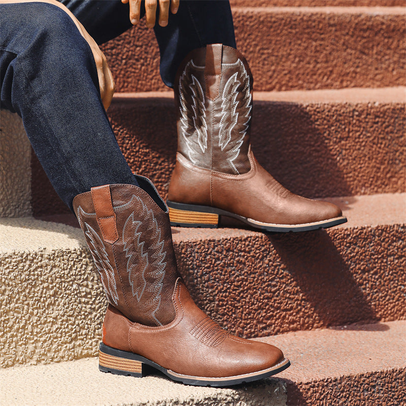 Western Denim Boots Fashion Embroidered  Footwear 85.52 