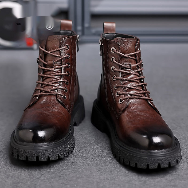 Men's Retro Breathable High-top Martin Boots  Footwear 100.83 Dark-Brown-44