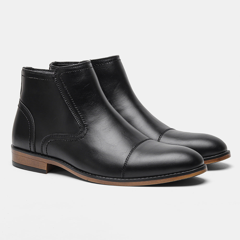 Plus Size Men's Chelsea Boots Inside Zipper Leather Boots  Footwear  