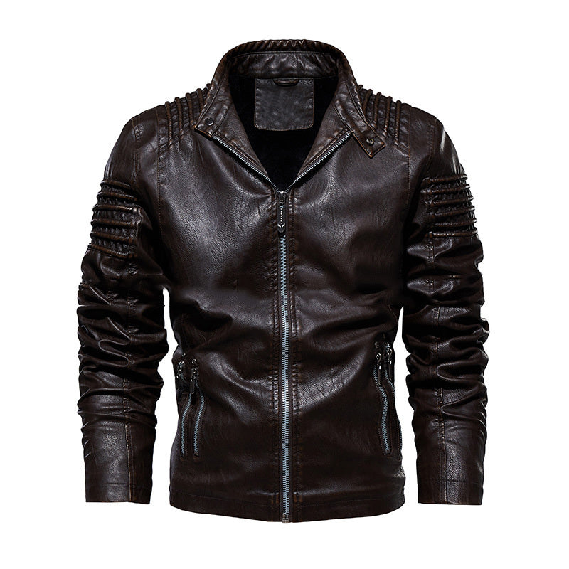 Men's leather clothing  Leather Jacket 133.55 Brown-XXL