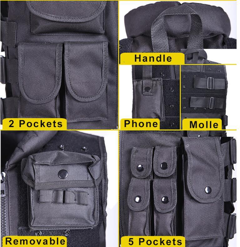 Tactical Vest Black Mens Military Hunting Vest  Leather Jacket 78.53 