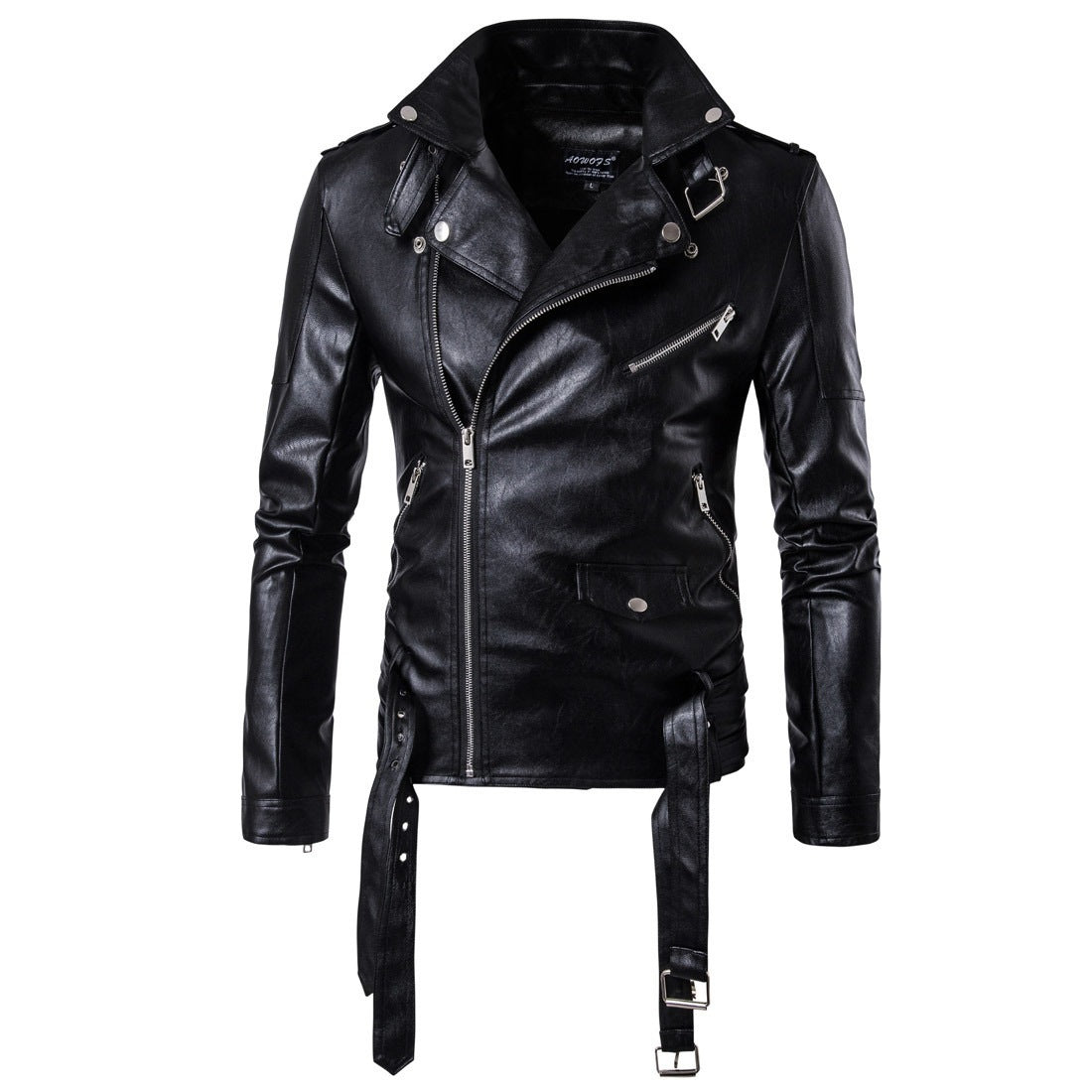 Ouma Punk Men's Leather Carripi Motorcycle  Leather Jacket 106.31 