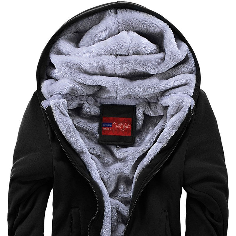 Plus Fleece Sweater Men S Casual Sport Fleece Hooded Jackets  Leather Jacket  