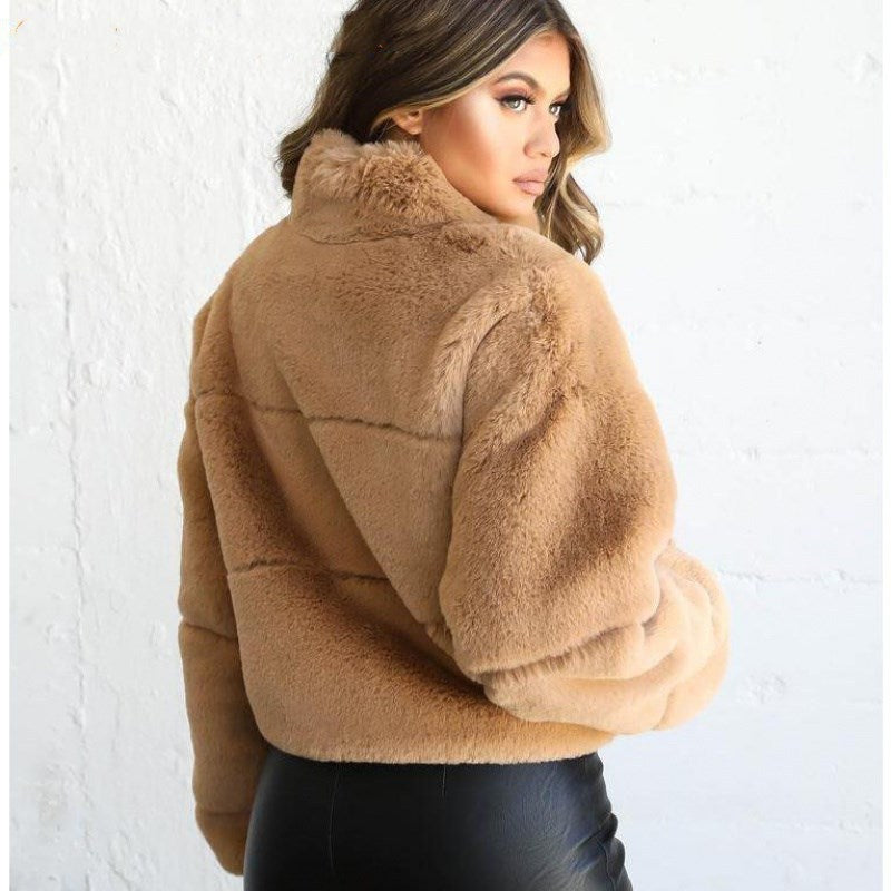 Ladies winter zip-up thermal jackets  Leather Jacket  