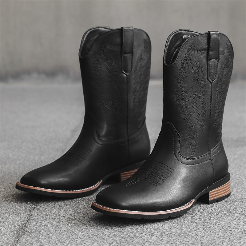 Western Denim Boots Fashion Embroidered  Footwear 87.30 Black-47