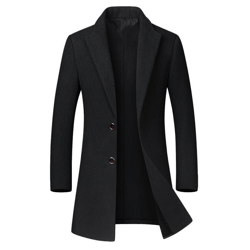 Men's long coat woolen coat trench coat  Leather Jacket  