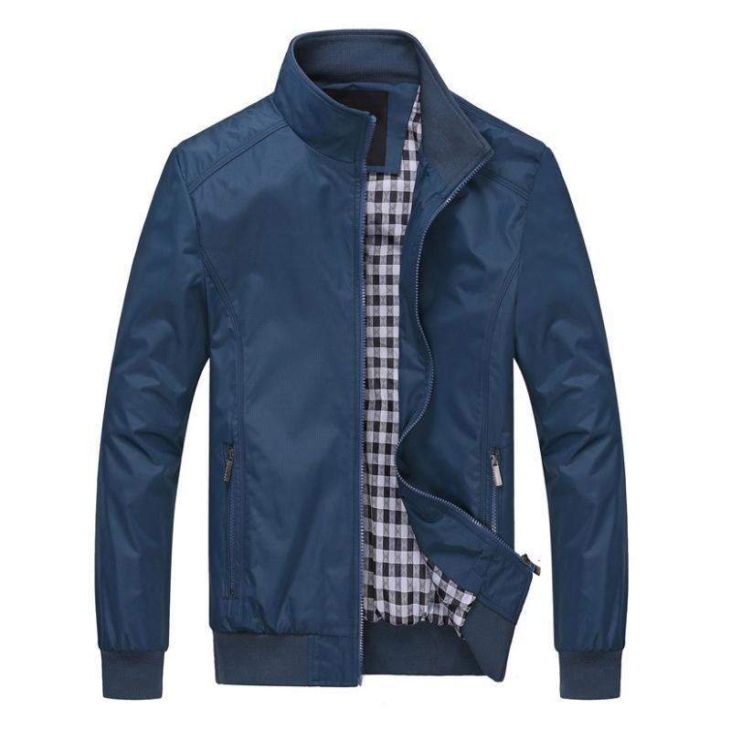Men Overcoat Bomber Jackets  Leather Jacket 52.92 Blue-XL