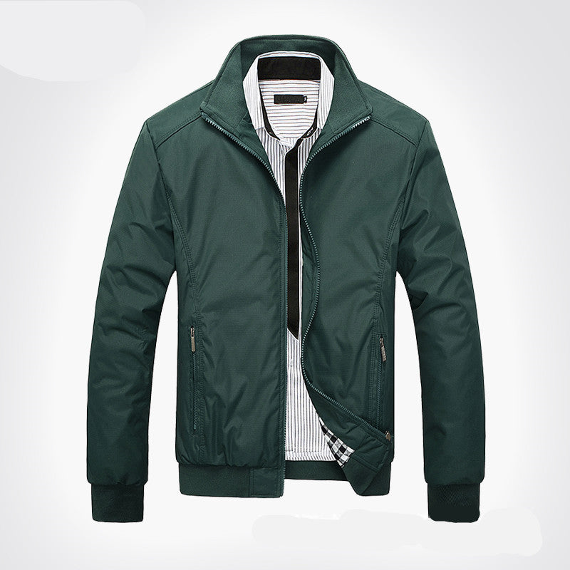 Men Overcoat Bomber Jackets  Leather Jacket 52.92 Dark-green-XL