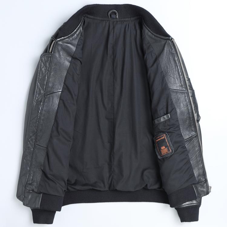 New Black Leather Leather Men's Baseball Uniform Short  Leather Jacket 352.80 