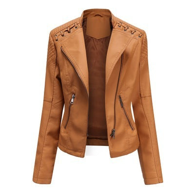 Women's Leather Jackets Women's Short Jackets Slim Thin Leather Jackets Ladies Motorcycle Suits  Leather Jacket  