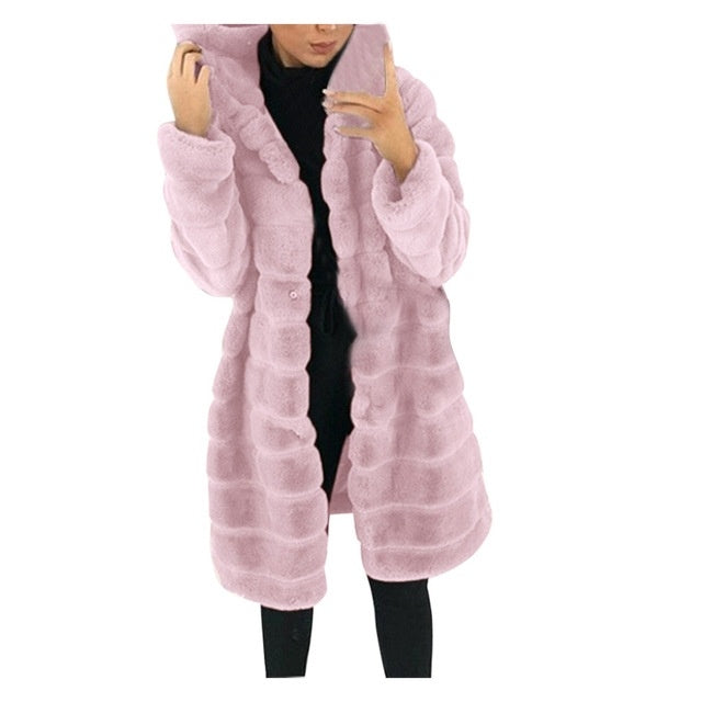 Jacket Winter White Big Solid Jackets For Women Long Coat  Leather Jacket  