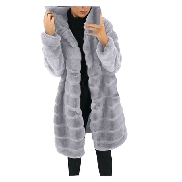 Jacket Winter White Big Solid Jackets For Women Long Coat  Leather Jacket  