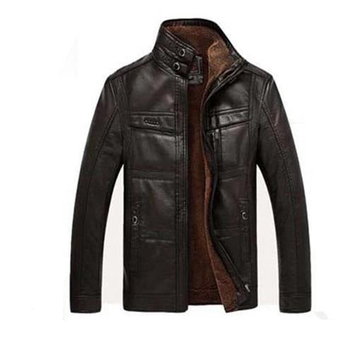 Men's Leather Jackets For Winter Jacket Men And Coats Leather Male Coat For Brand Men's Oblique Zipper Winter Down Biker Jacket  Leather Jacket 79.00 Black-190
