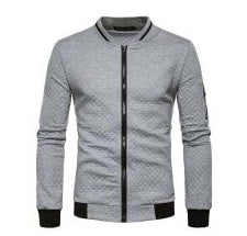 Zipper Design Mens Jacket  Leather Jacket 52.55 Light-grey-3XL