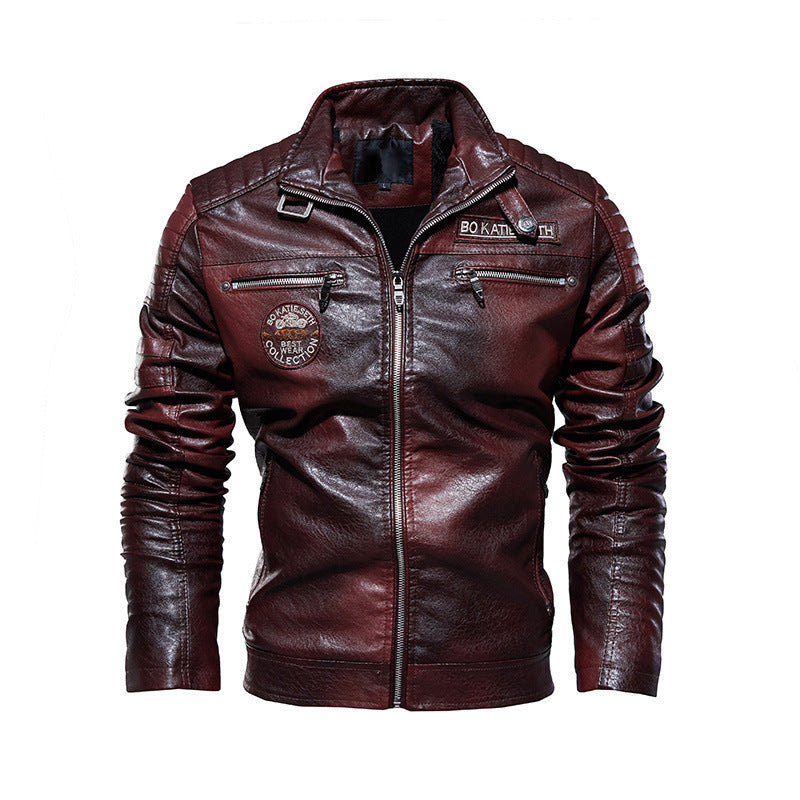 Motorcycle wear modern Hardman plush leather  Leather Jacket 80.33 Red-S