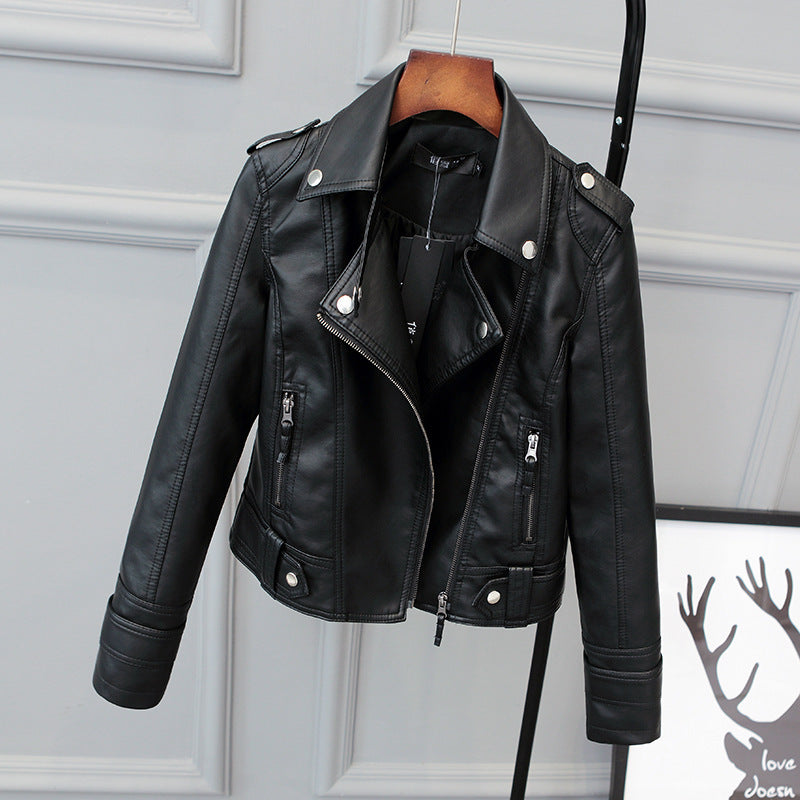 Fashionable Slim Leather Coat Pu Coat For Ladies  Leather Jacket 69.49 