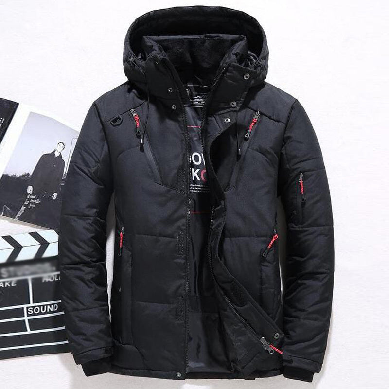 Men's down jacket  Leather Jacket 121.48 Black-XXL