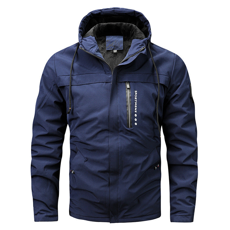 Winter New Plus Size Fleece Hooded Jacket Outdoor Casual Men's Jackets Shell Jacket  Leather Jacket 88.00 