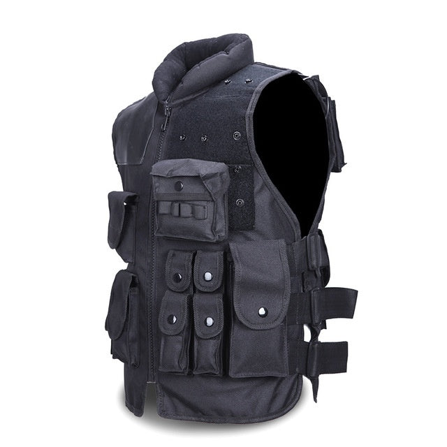 Tactical Vest Black Mens Military Hunting Vest  Leather Jacket 78.53 