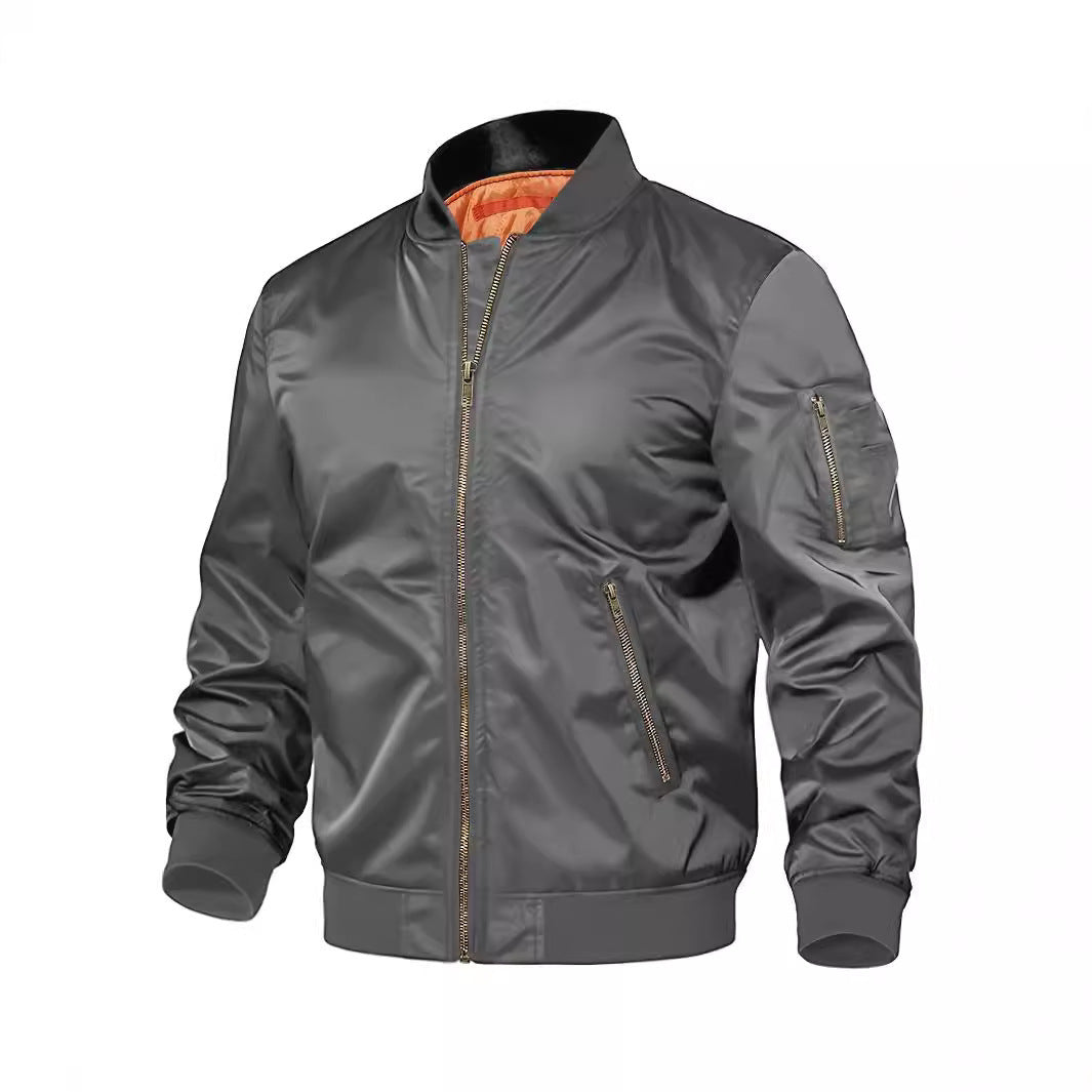 Mens Jacket New Spring Autumn Male Baseball Jackets Pilot Men Outwear Coat Zipper Men's Uniform  Leather Jacket 72.83 