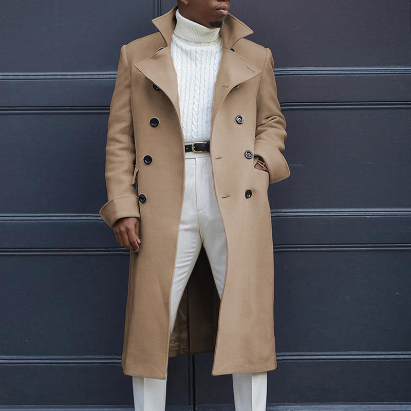 British Loose Coat Mid-Length Trench Coat  Leather Jacket 108.10 