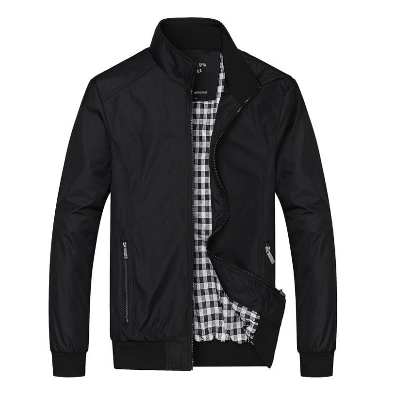 Men Overcoat Bomber Jackets  Leather Jacket 52.92 Black-XL
