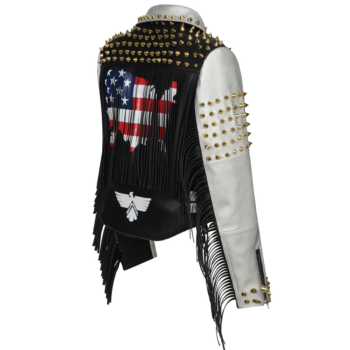 Women's rock graffiti leather  Leather Jacket 264.76 