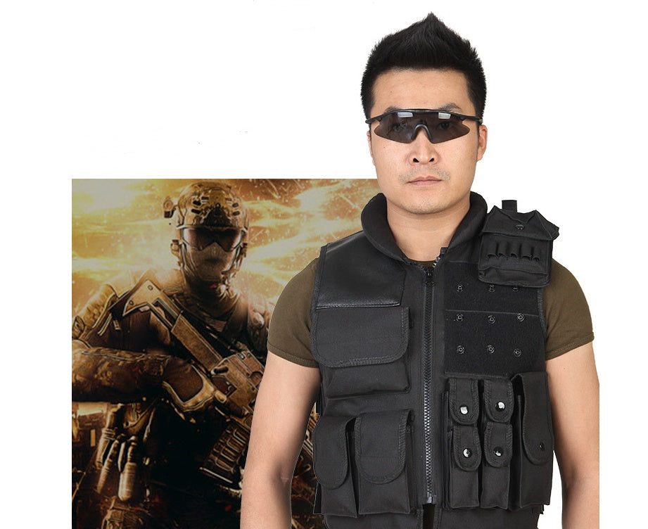 Tactical Vest Black Mens Military Hunting Vest  Leather Jacket 78.53 