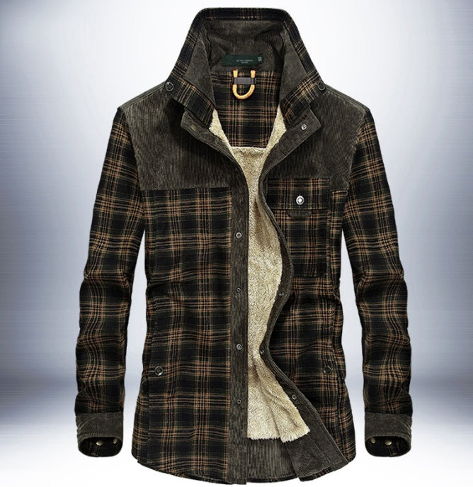 Winter Jacket Men Thicken Warm Fleece Jackets Coats Pure Cotton Plaid Jacket Military Clothes  Leather Jacket 99.15 Light-Military-58-4XL