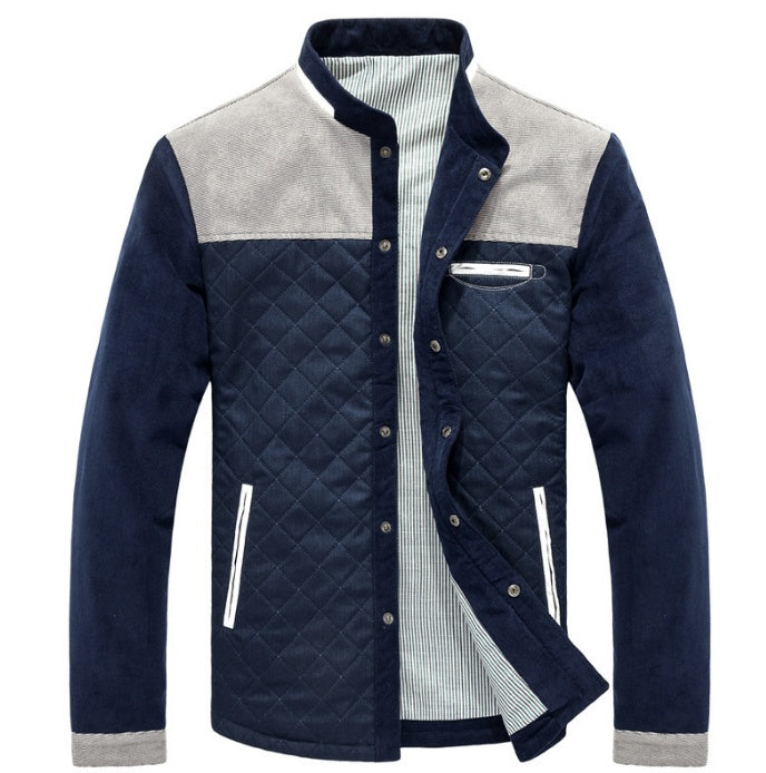 Autumn Men's Jacket Corduroy Casual Jacket Men's Jacket Men's Wear  Leather Jacket 69.36 Silver-XXXL