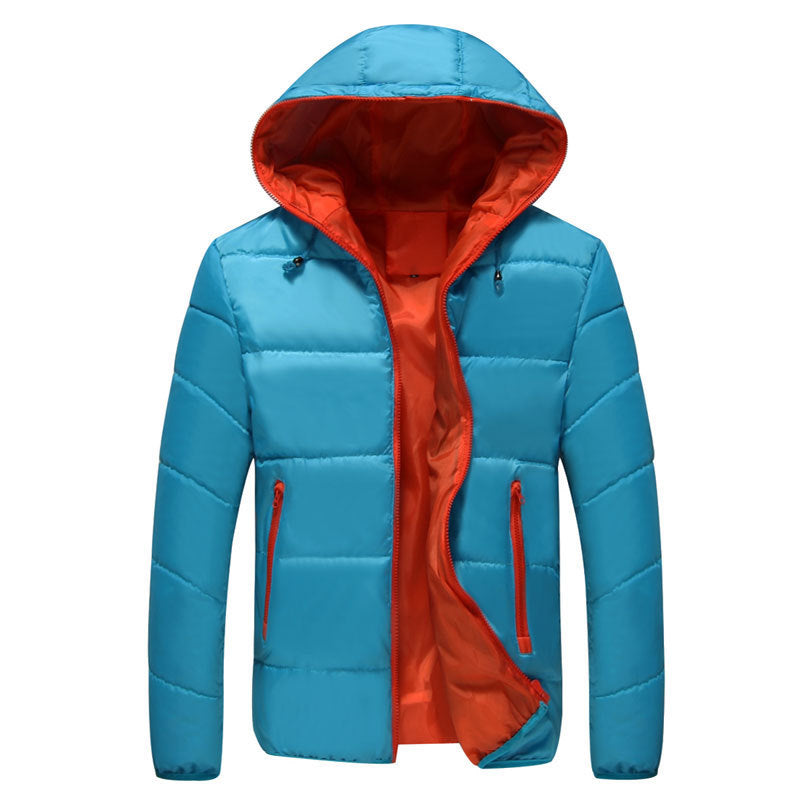 Autumn and winter men's cotton jacket  Leather Jacket 58.00 Blue-orange-XXL