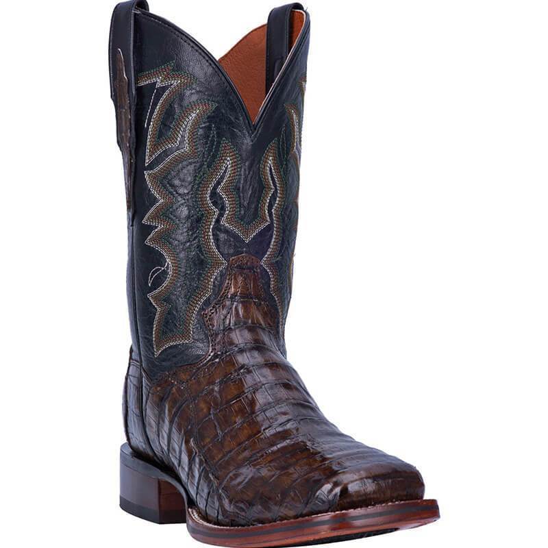 Men's Retro Square Head Embroidered Mid-calf Split Casual Wild Boots  Footwear  