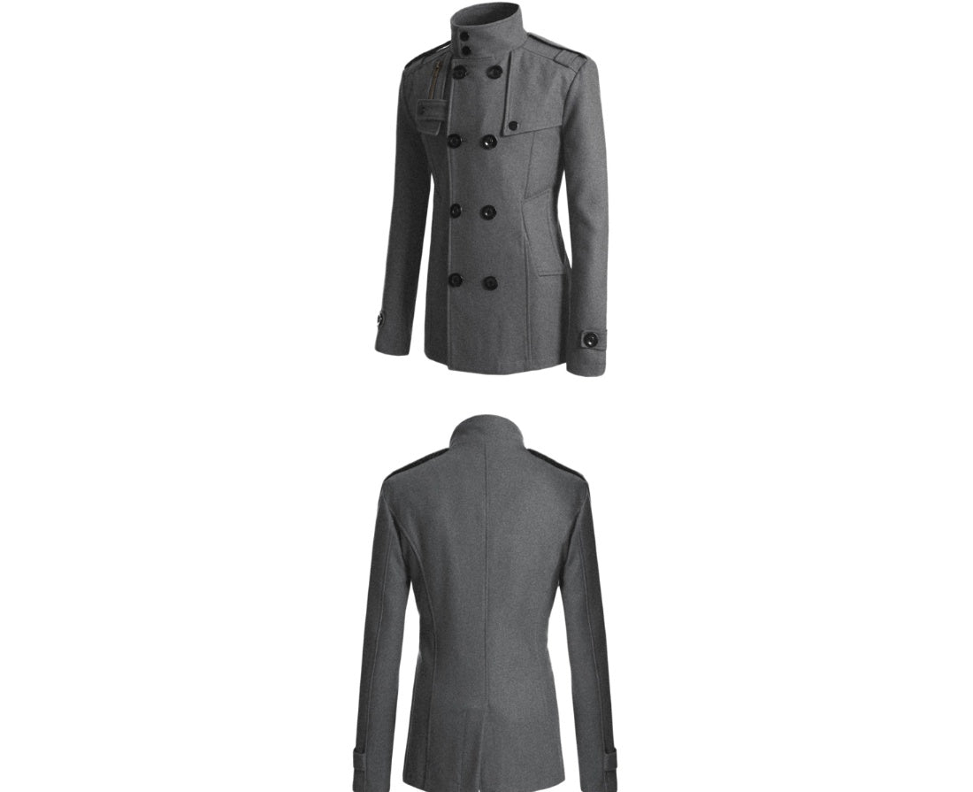 Men's woolen trench coat  Leather Jacket 66.59 