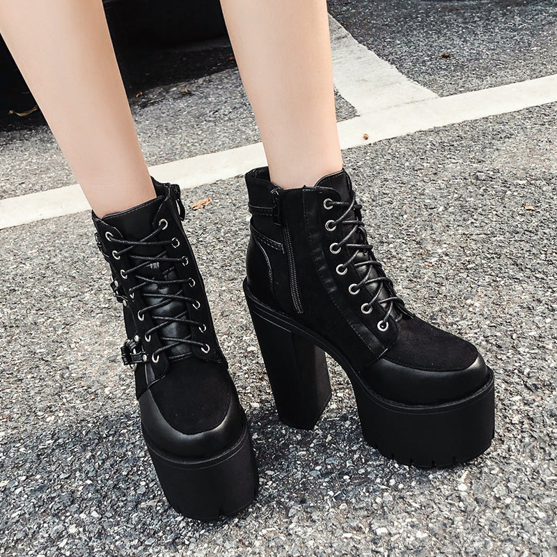 Thick-soled Super High Heels Bootie Women's Shoes