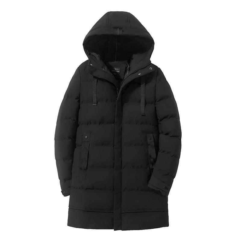 Men's mid-length thick down padded jacket  Leather Jacket 73.78 