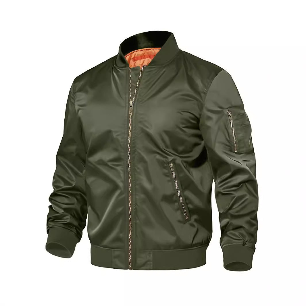 Mens Jacket New Spring Autumn Male Baseball Jackets Pilot Men Outwear Coat Zipper Men's Uniform  Leather Jacket 72.83 