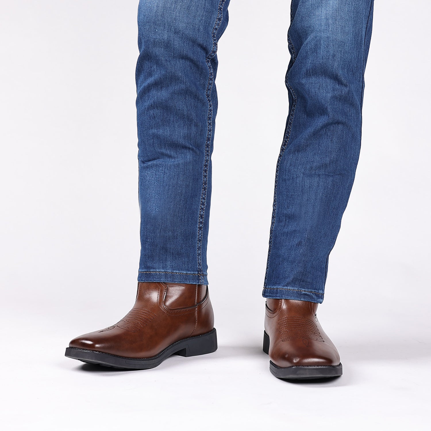 High Embroidered Retro Wide Head Cowboy Boot  Footwear 98.00 