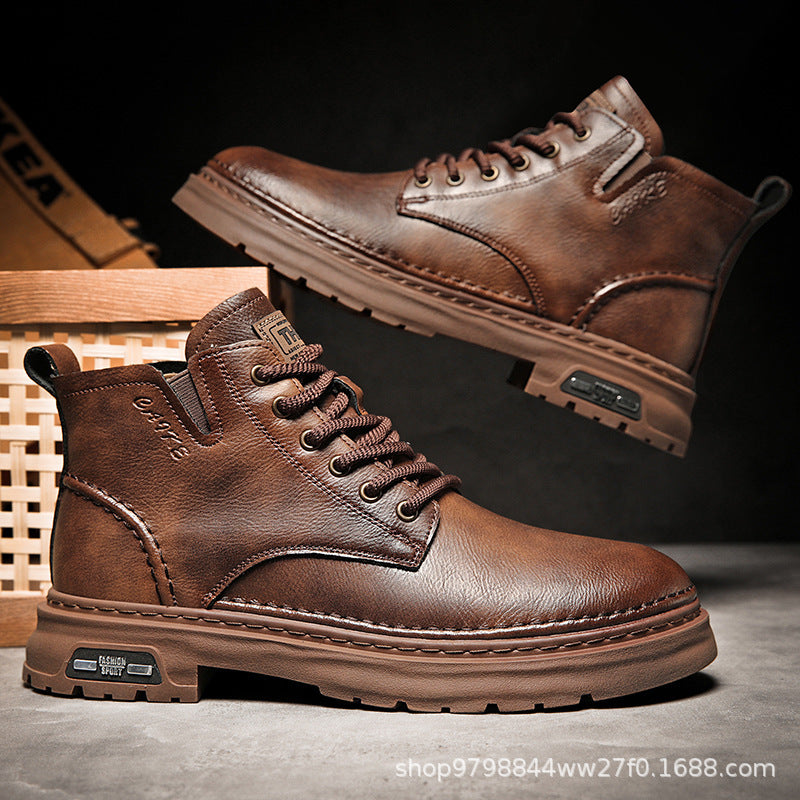 Martin Boots Thick-soled Mid-top Retro Easy Matching Casual  Footwear  