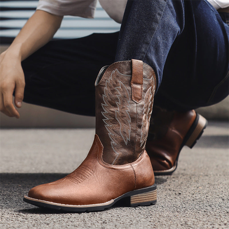 Western Denim Boots Fashion Embroidered  Footwear 85.52 