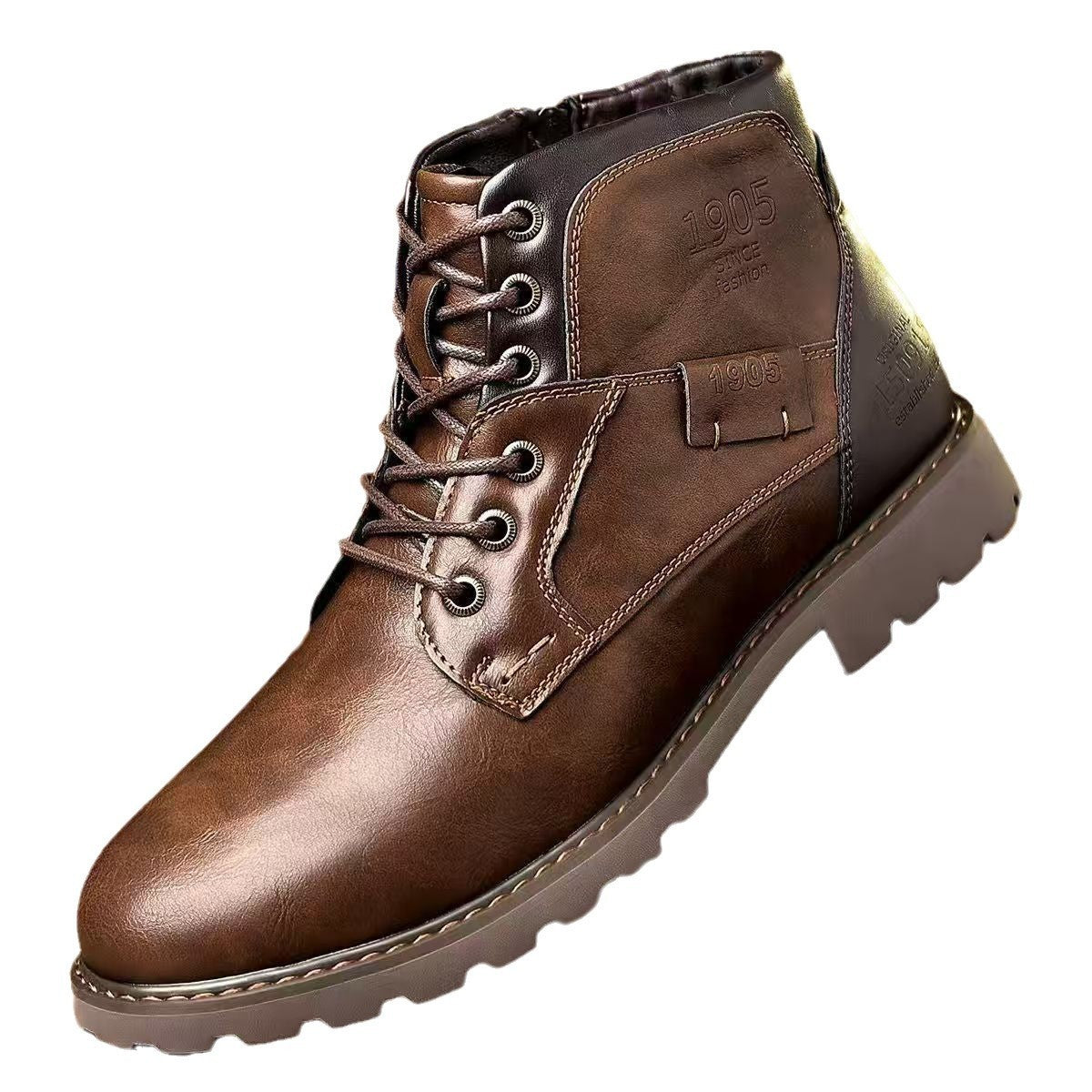 Male Martin Boots Leisure Plus Size Zip Ankle Boots  Footwear  