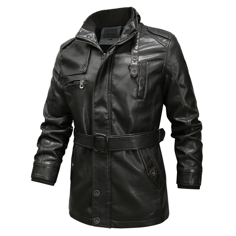 Motorcycle washed leather  Leather Jacket 156.59 Black-XXL