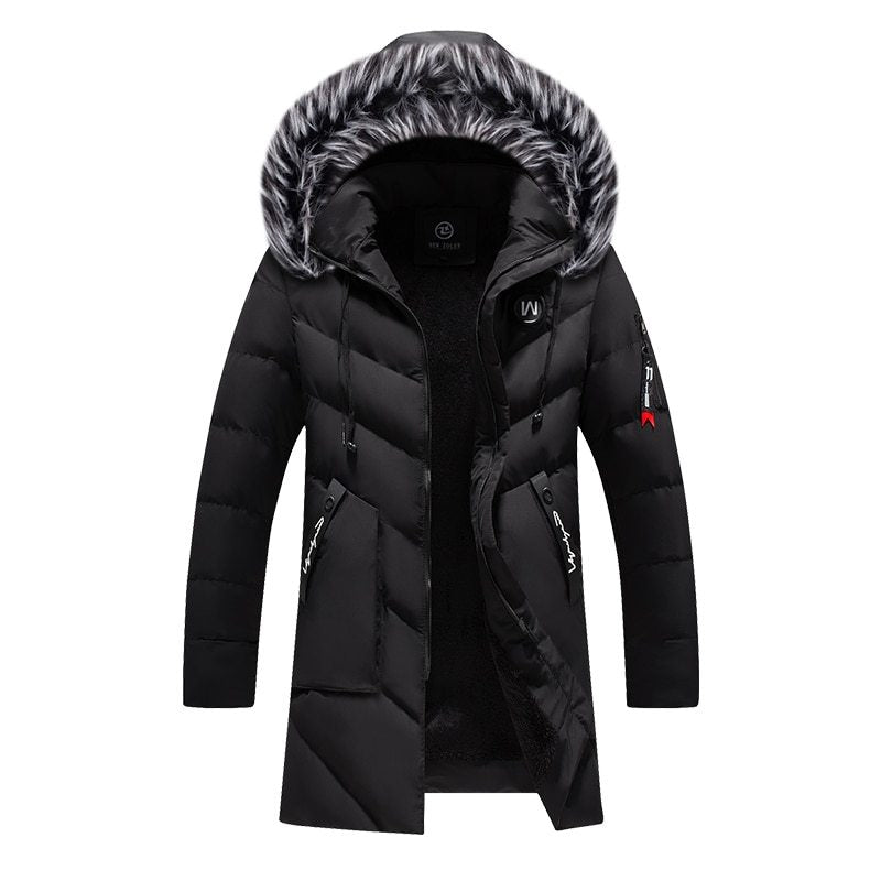 Medium Length Cold Proof Oversized Cotton Suit  Leather Jacket 111.99 